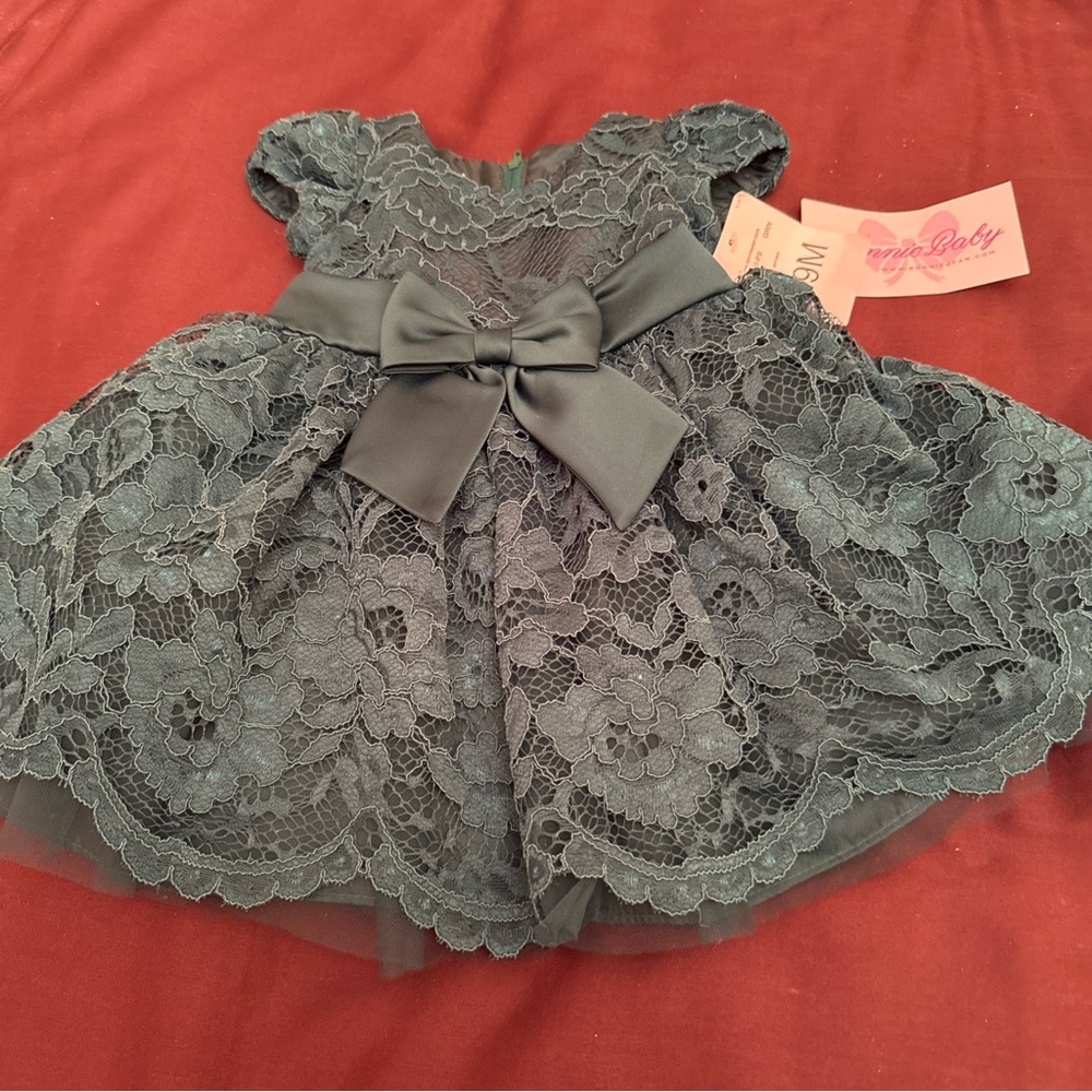 Bonnie Baby Green Lace Dress